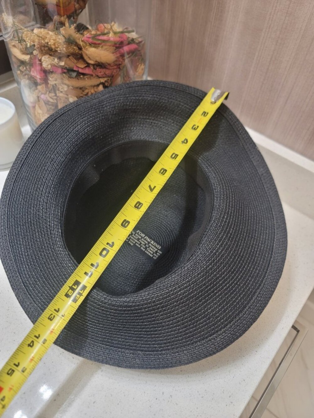 Eric Javits Women's Black Squishee Straw Fedora Sun Hat - Picture 7 of 7